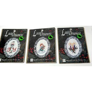 3 Designs For The Needle Lace Ornament Cross Stitch Kits